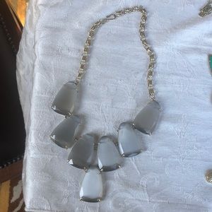 Kendra Scott gold Harlow statement necklace in slate grey